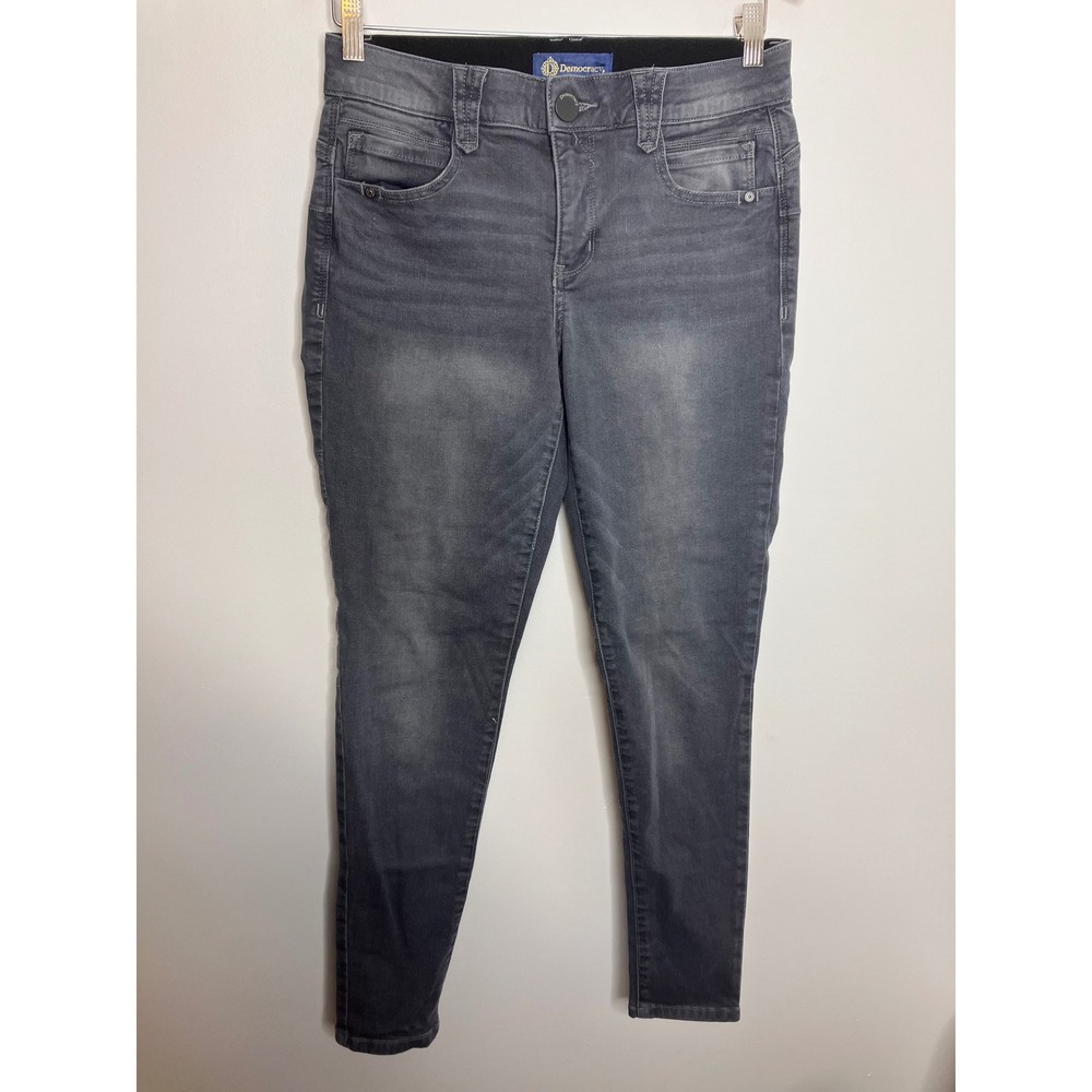 Democracy Skinny Jeans Women 6 Grey Excellent Ab solution Stretch Denim